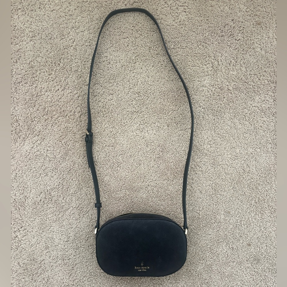 Small Black Kate Spade Sparkly Glitter Crossbody Zip Bag